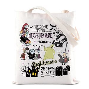 Nhtmare Skull Lover Tote Bag Zero Ghost Dog Gift Welcome To Our Nhtmare xD